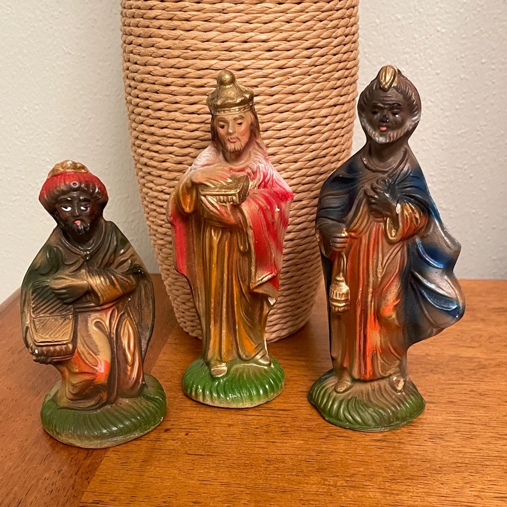 Set of 3 Nativity Wisemen Figures Christmas Manage Figures Religious